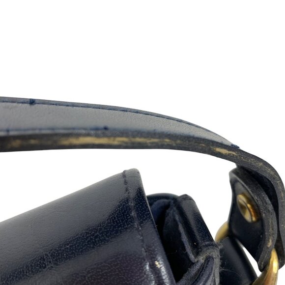 POLO Ralph Lauren Navy Blue Bucket Crossbody Bag Horse Medallian Logo Vintage - Picture 11 of 11